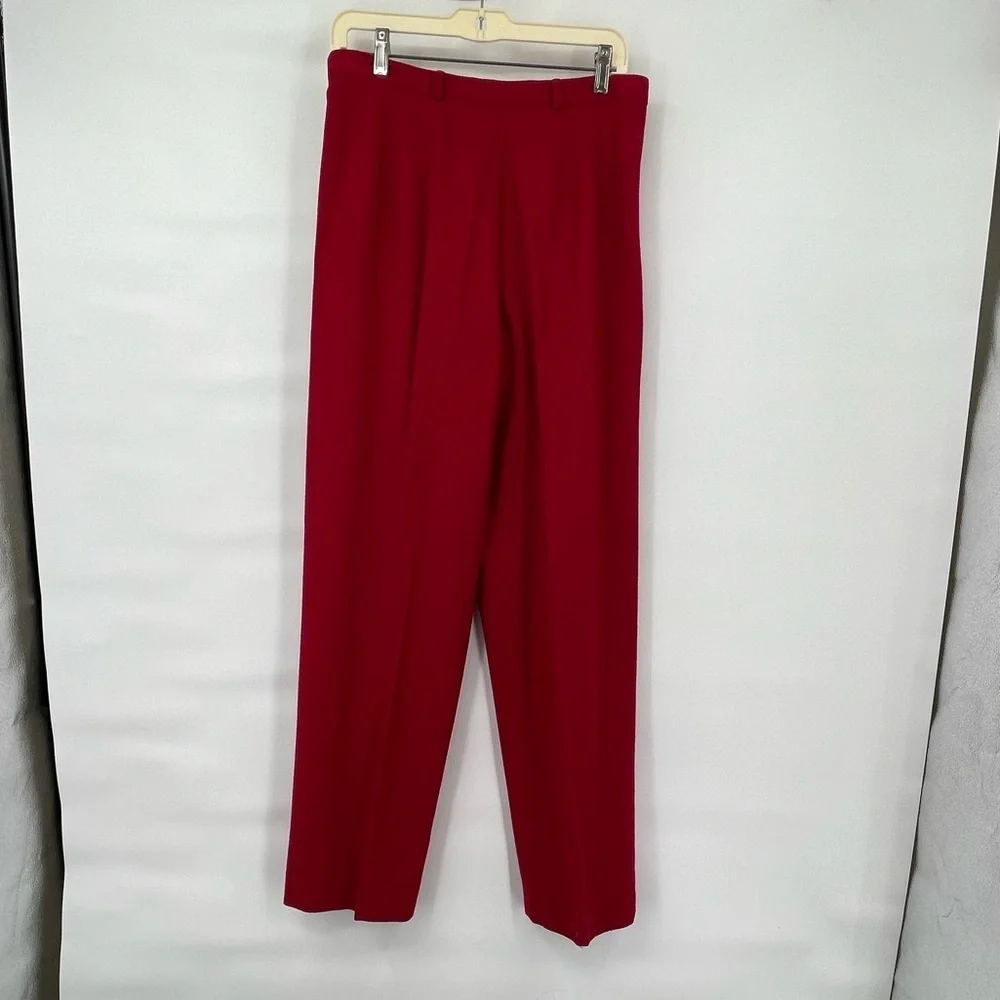Vintage Anne Kein red wool cashmere blend pant suit - Picture 4 of 16